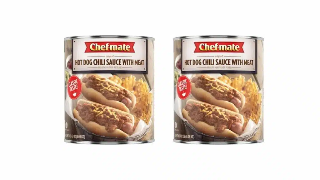Chef-mate hot dog canned chili sauce with meat