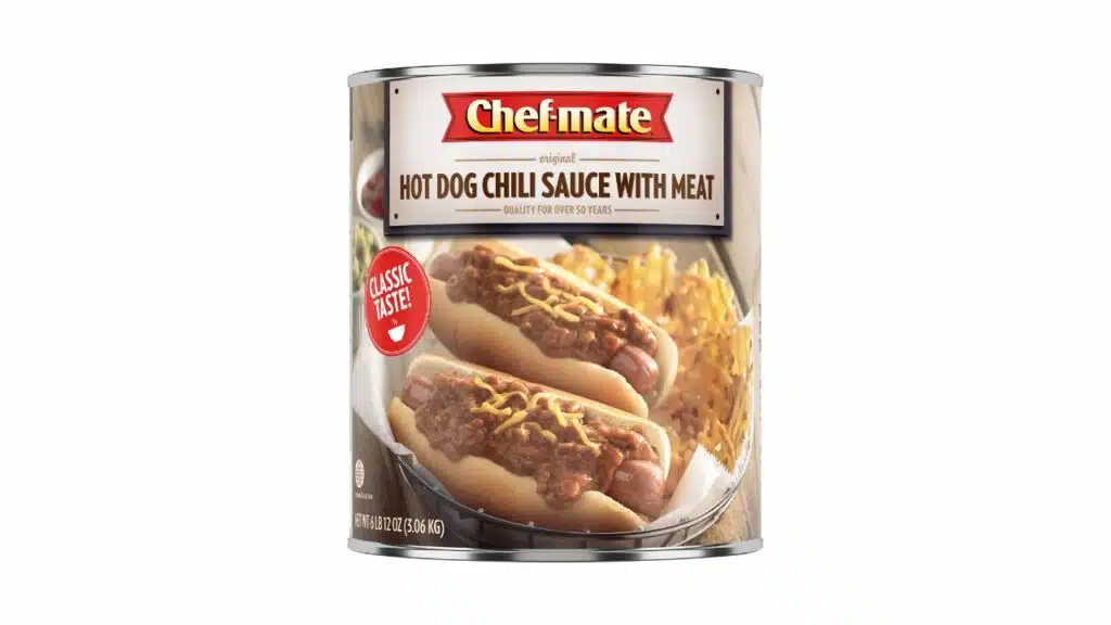 Chef-mate hot dog canned chili sauce with meat