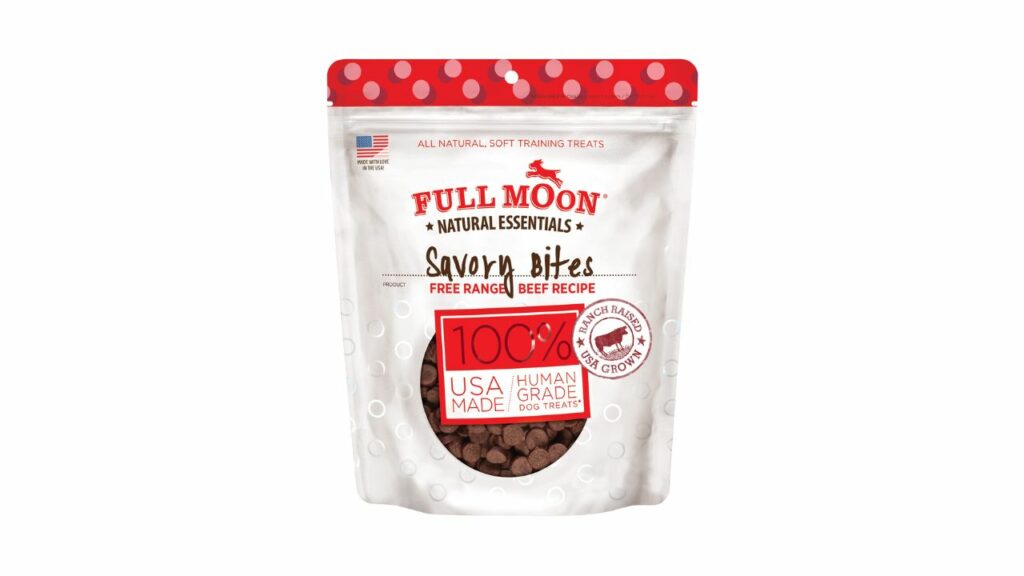 Full Moon All Natural Human Grade Dog Treats, Essential Beef Savory Bites
