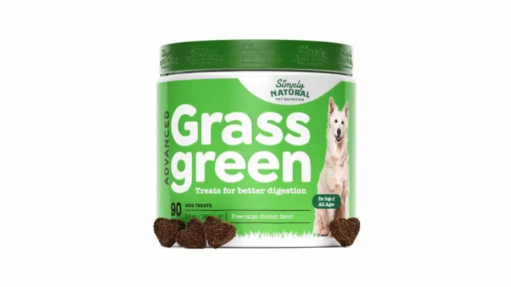 Grass green dog chews with prebiotics, dog pee grass neutralizer supplement, grass savers for dog, urine neutralizer for lawn, 90 cranberry chews for dog with digestive enzymes & acv grass green 90chews