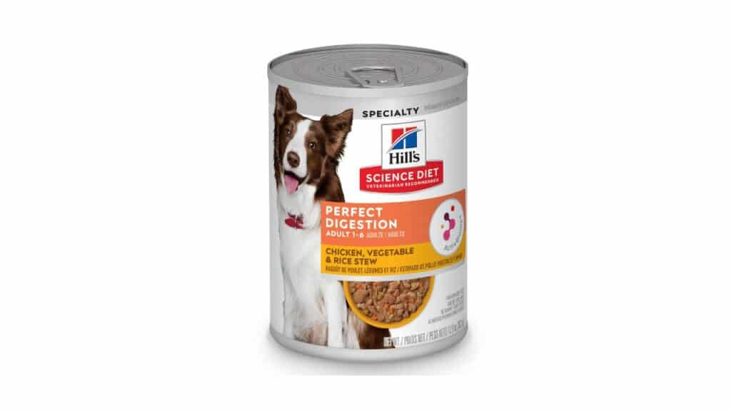 Hill's Science Diet Adult Dog Wet Food, Perfect Digestion, Chicken, Vegetable, & Rice Stew, 12.8 oz. Cans, 12-Pack