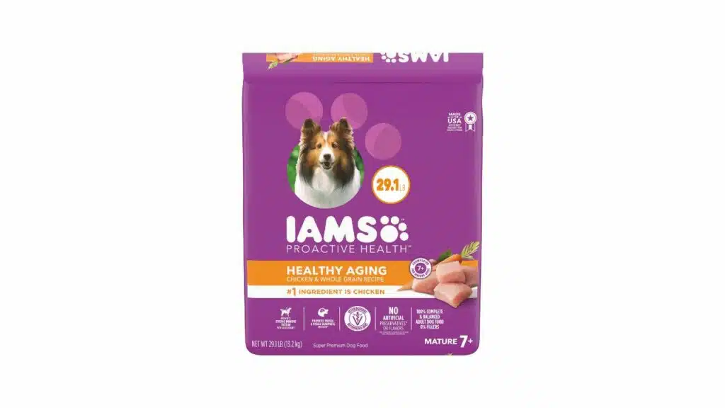 Iams healthy aging adult dry dog food for mature and senior dogs with real chicken