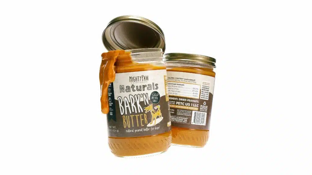 Mighty paw bark'n butter peanut butter for dogs