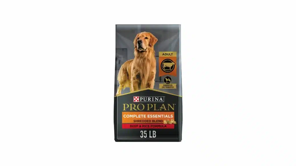 Purina pro plan high protein dog food with probiotics for dogs, shredded blend beef & rice formula