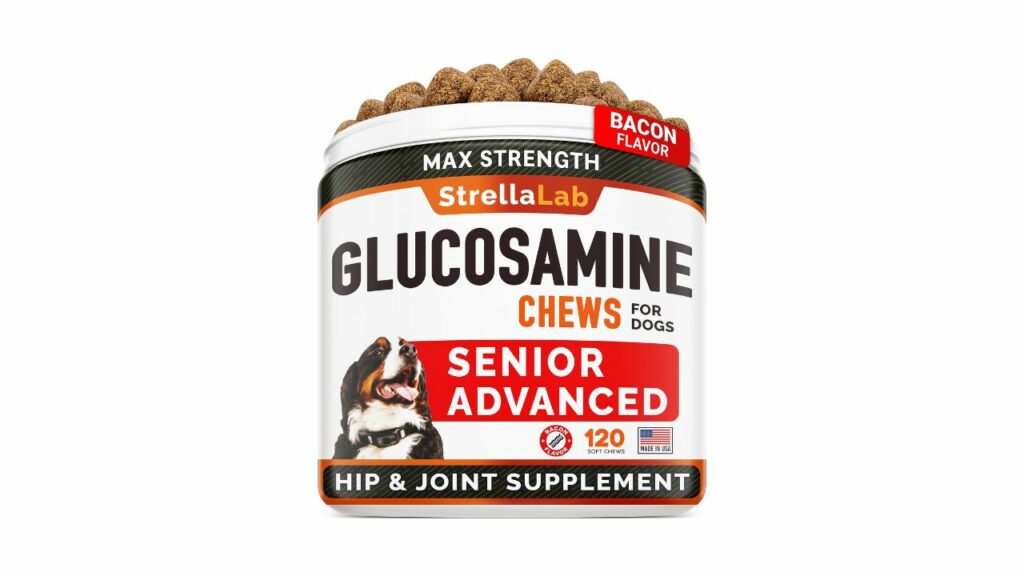 STRELLALAB Senior Advanced Glucosamine Joint Supplement for Dogs