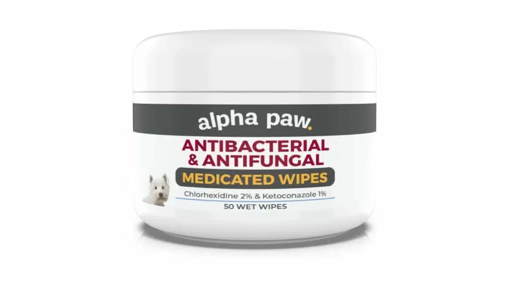 Smiling paws pets - antibacterial & antifungal wipes for dogs & cats (with chlorhexidine & ketoconazole)