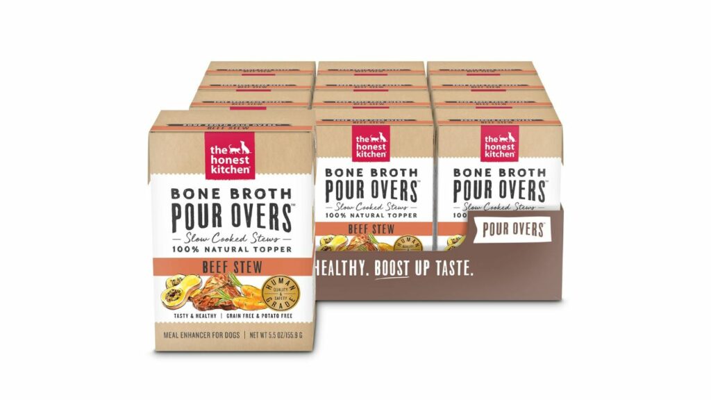 The Honest Kitchen Bone Broth POUR OVERS Wet Toppers for Dogs