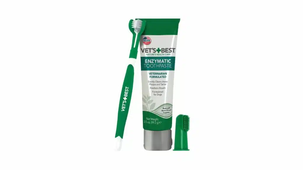 Vet's best dog toothbrush & enzymatic toothpaste kit