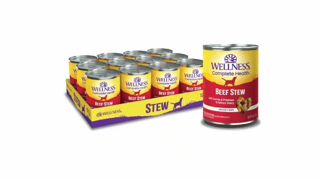Wellness beef stew canned dog food